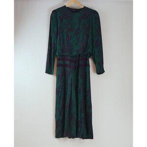 Patty O'Neil Floral/Paisley Button Back Dress - 6 - Vintage 80s